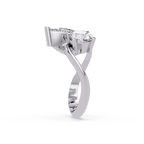 Modern Pear & Round Diamond Bypass Engagement Ring