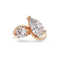 Modern Pear & Round Diamond Bypass Engagement Ring