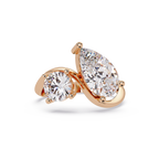Modern Pear & Round Diamond Bypass Engagement Ring