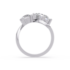 Modern Pear & Round Diamond Bypass Engagement Ring