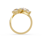 Modern Pear & Round Diamond Bypass Engagement Ring