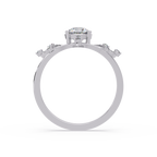 Nature Inspired Round Diamond Engagement Ring | Floral Leaf Solitaire Ring |