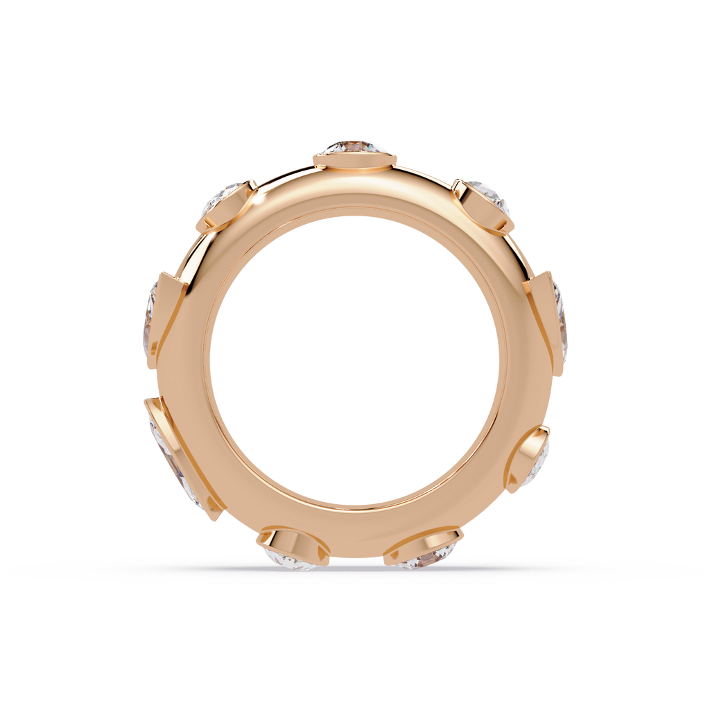 Modern Multi Shape Bezel Diamond Band Ring