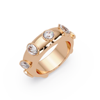 Modern Multi Shape Bezel Diamond Band Ring