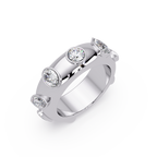 Modern Multi Shape Bezel Diamond Band Ring
