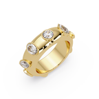 Modern Multi Shape Bezel Diamond Band Ring