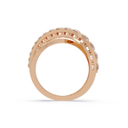 Round Cut Diamond Criss Cross Bypass Band Ring
