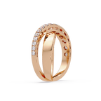 Round Cut Diamond Criss Cross Bypass Band Ring