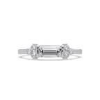 Customizable Baguette & Round Diamond Engagement Ring | Three-Stone Ring