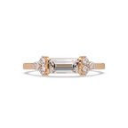 Customizable Baguette & Round Diamond Engagement Ring | Three-Stone Ring