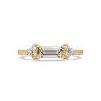 Customizable Baguette & Round Diamond Engagement Ring | Three-Stone Ring