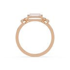 Customizable Baguette & Round Diamond Engagement Ring | Three-Stone Ring