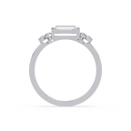 Customizable Baguette & Round Diamond Engagement Ring | Three-Stone Ring