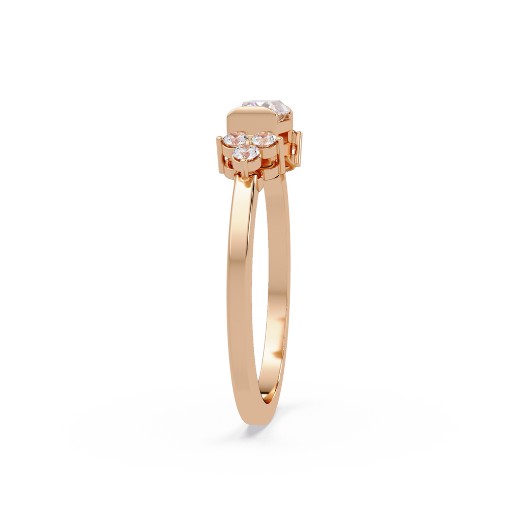 Customizable Baguette & Round Diamond Engagement Ring | Three-Stone Ring