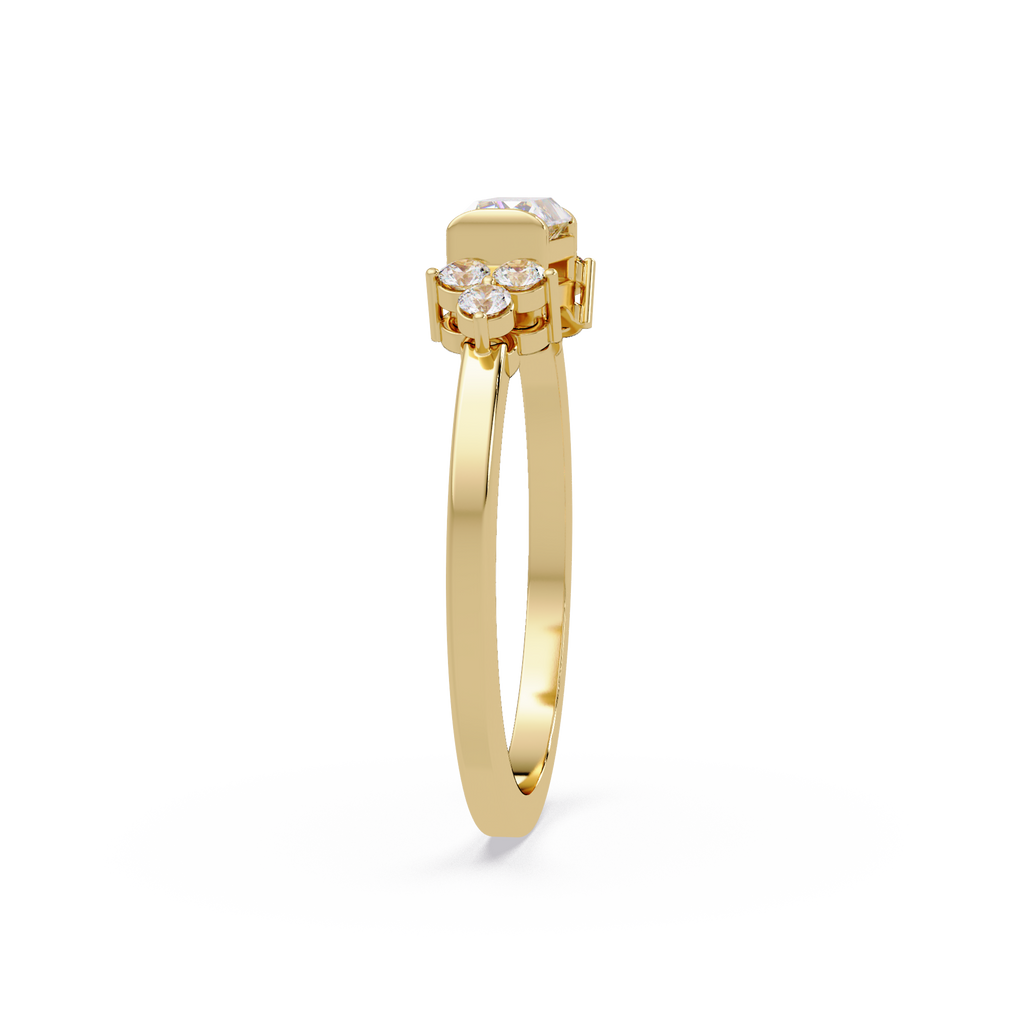 Customizable Baguette & Round Diamond Engagement Ring | Three-Stone Ring