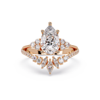Pear Cut Floral Diamond Engagement Ring
