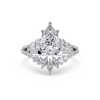 Pear Cut Floral Diamond Engagement Ring