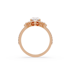 Pear Cut Floral Diamond Engagement Ring