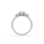 Pear Cut Floral Diamond Engagement Ring