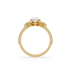 Pear Cut Floral Diamond Engagement Ring