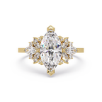 Marquise Cut Floral Diamond Engagement Ring