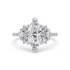 Marquise Cut Floral Diamond Engagement Ring