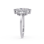 Marquise Cut Floral Diamond Engagement Ring