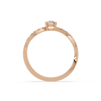 Round Cut Solitaire Diamond Engagement Ring with Pavé Band – Customizable