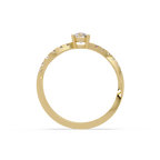 Round Cut Solitaire Diamond Engagement Ring with Pavé Band – Customizable