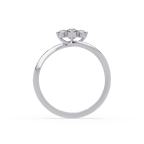 Round Cut Floral Cluster Diamond Wave Ring