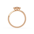 Round Cut Floral Cluster Diamond Wave Ring