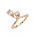 Toi et Moi Pear & Round Diamond Ring – Customizable Engagement Ring in Gold