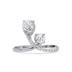 Toi et Moi Pear & Round Diamond Ring – Customizable Engagement Ring in Gold
