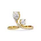 Toi et Moi Pear & Round Diamond Ring – Customizable Engagement Ring in Gold