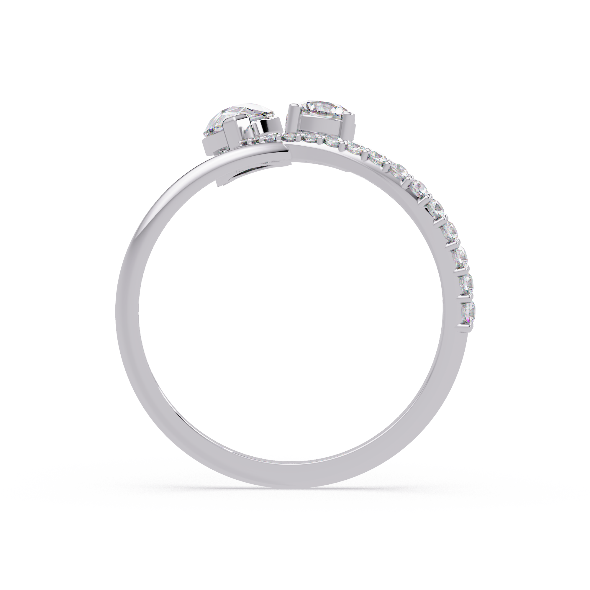 Toi et Moi Pear & Round Diamond Ring – Customizable Engagement Ring in Gold