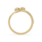 Toi et Moi Pear & Round Diamond Ring – Customizable Engagement Ring in Gold