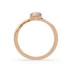 Round Cut Graduated Diamond Open Bypass Ring in Gold