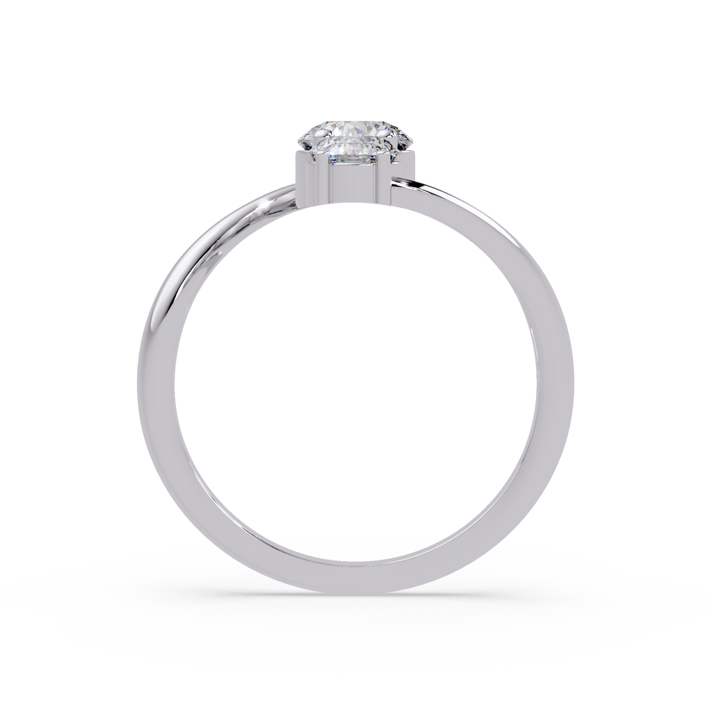 Round Cut Graduated Diamond Open Bypass Ring in Gold