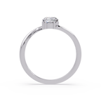 Round Cut Graduated Diamond Open Bypass Ring in Gold