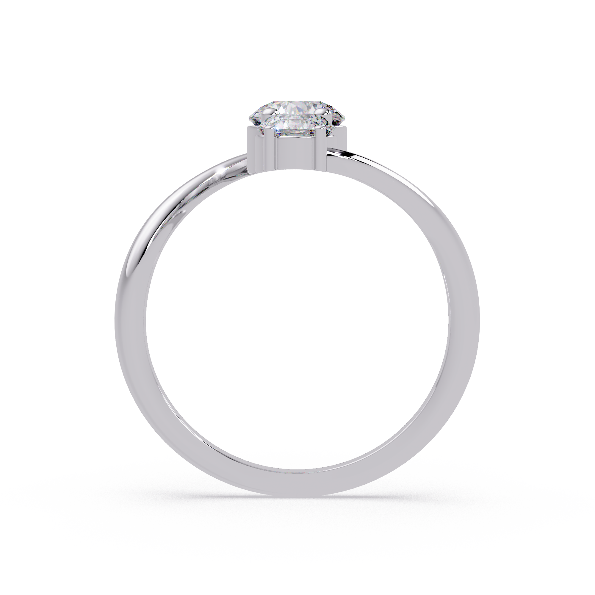 Round Cut Graduated Diamond Open Bypass Ring in Gold