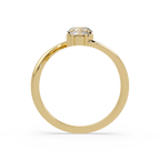 Round Cut Graduated Diamond Open Bypass Ring in Gold