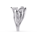 Three Stone Diamond Bypass Ring