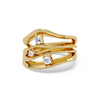 Three Stone Diamond Bypass Ring