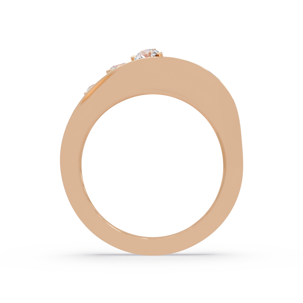 Three Stone Diamond Bypass Ring