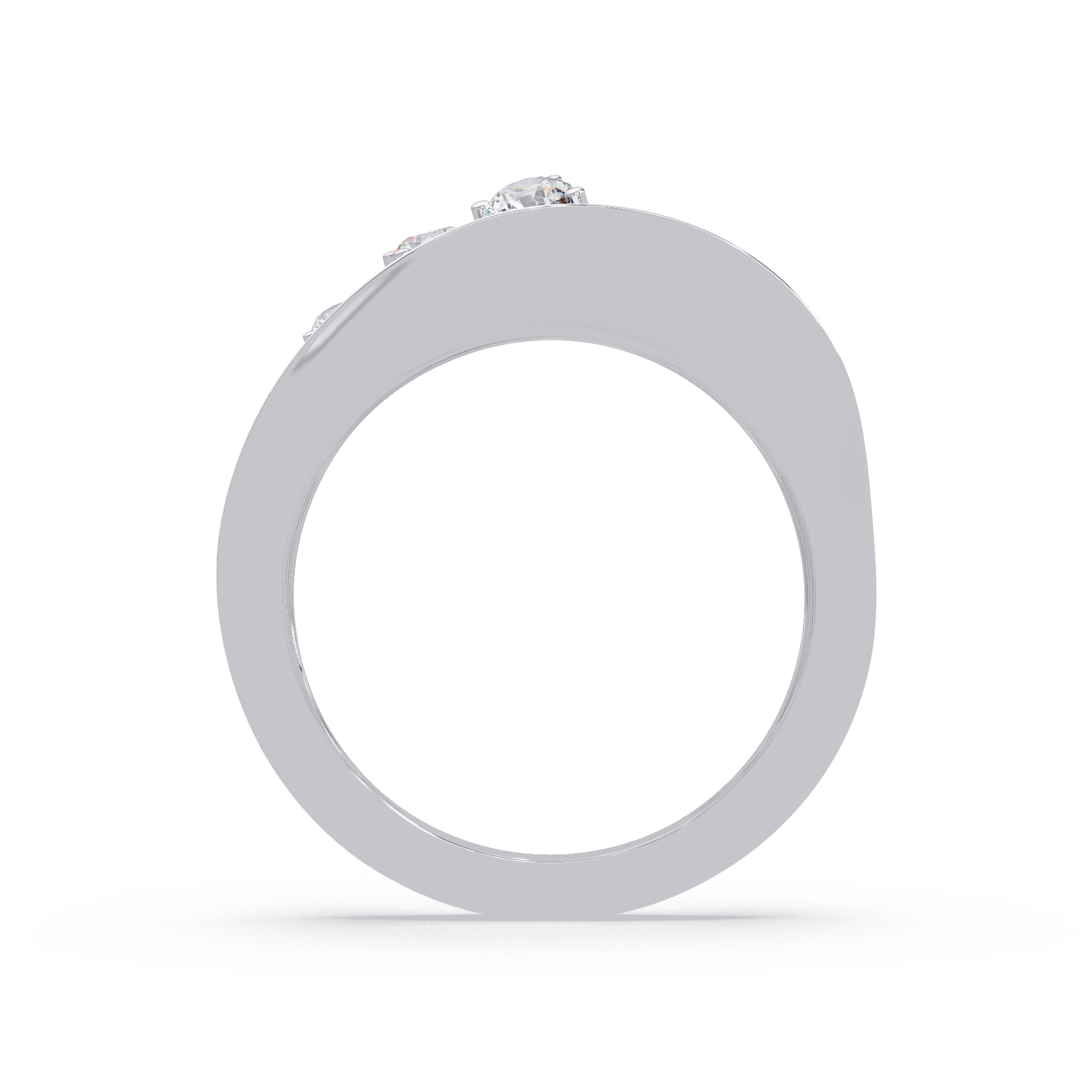 Three Stone Diamond Bypass Ring