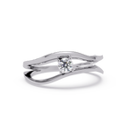 Round Cut Solitaire Bypass Ring | Modern Open Wrap Diamond Ring | Minimalist Engagement Ring |
