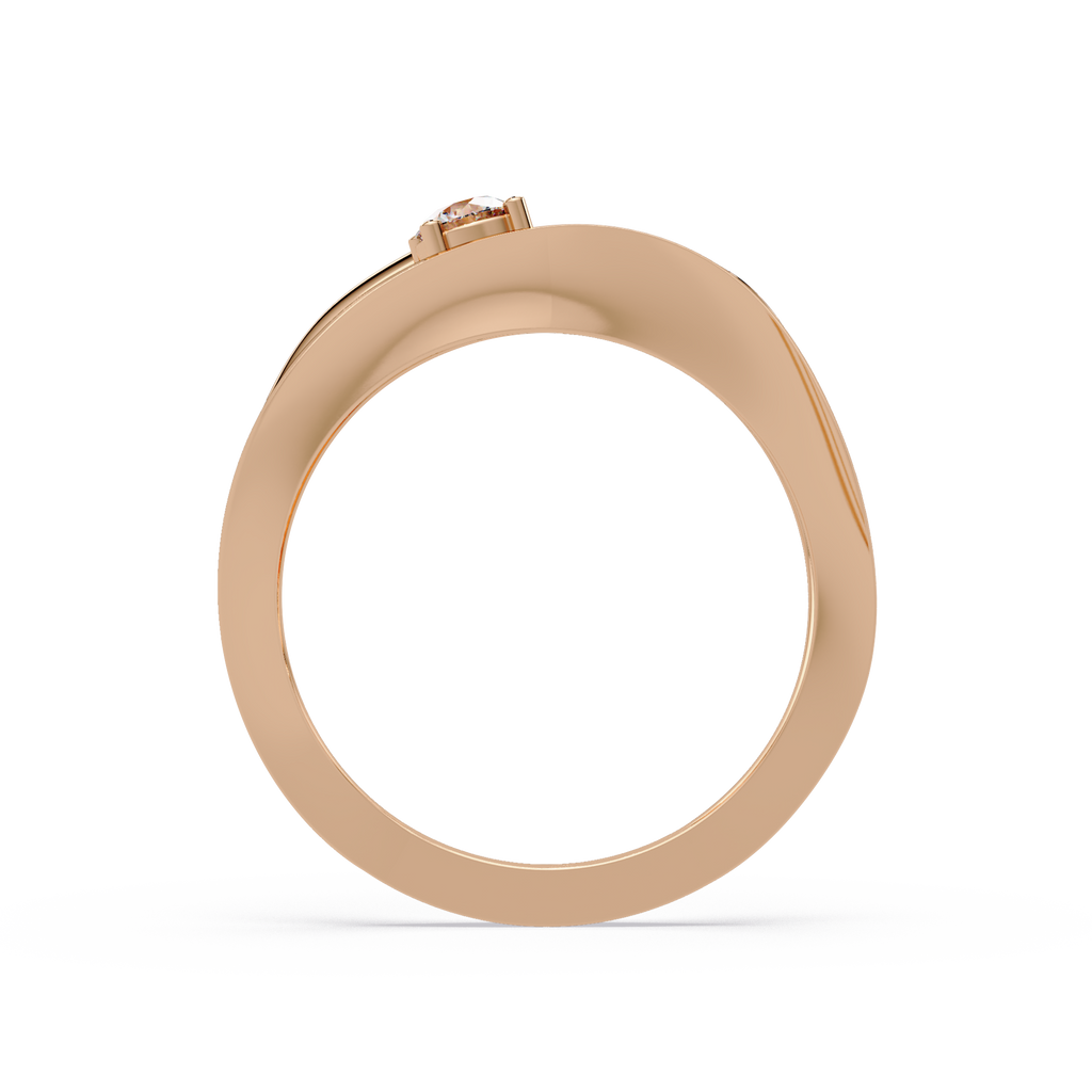 Round Cut Solitaire Bypass Ring | Modern Open Wrap Diamond Ring | Minimalist Engagement Ring |