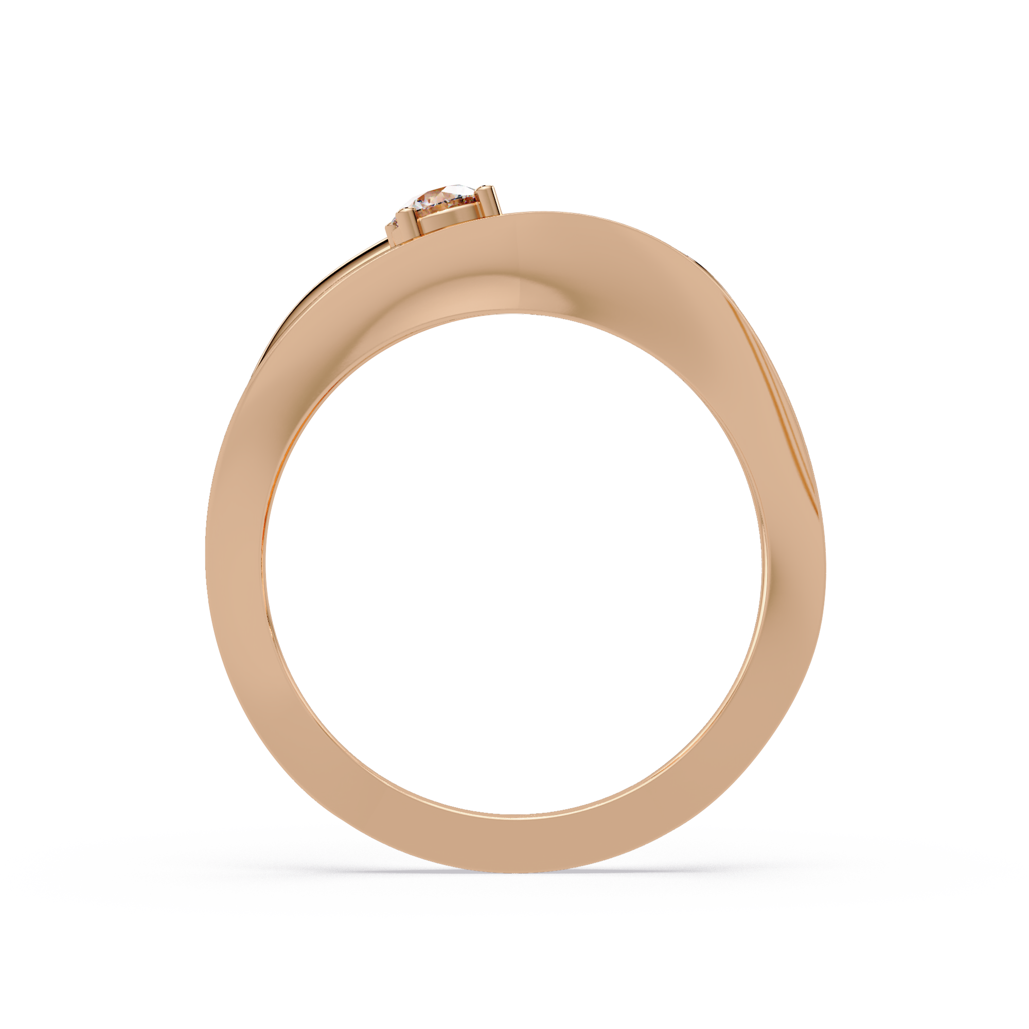 Round Cut Solitaire Bypass Ring | Modern Open Wrap Diamond Ring | Minimalist Engagement Ring |