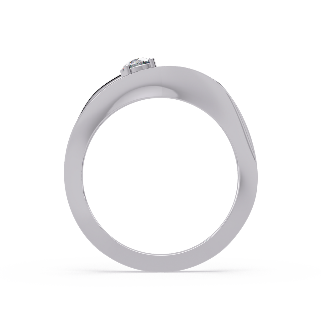 Round Cut Solitaire Bypass Ring | Modern Open Wrap Diamond Ring | Minimalist Engagement Ring |