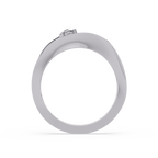 Round Cut Solitaire Bypass Ring | Modern Open Wrap Diamond Ring | Minimalist Engagement Ring |